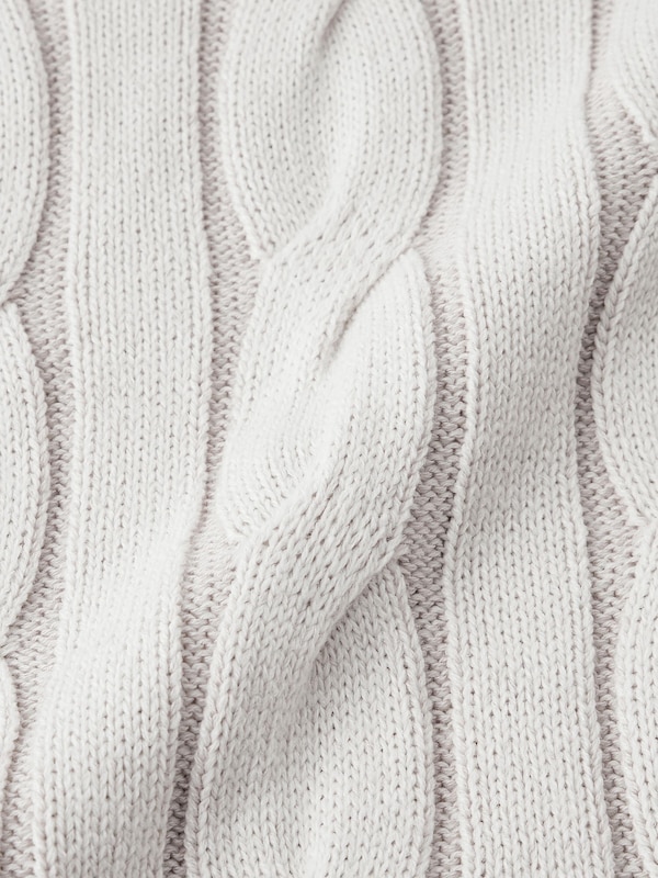 Wide Cable Crew Neck Sweater