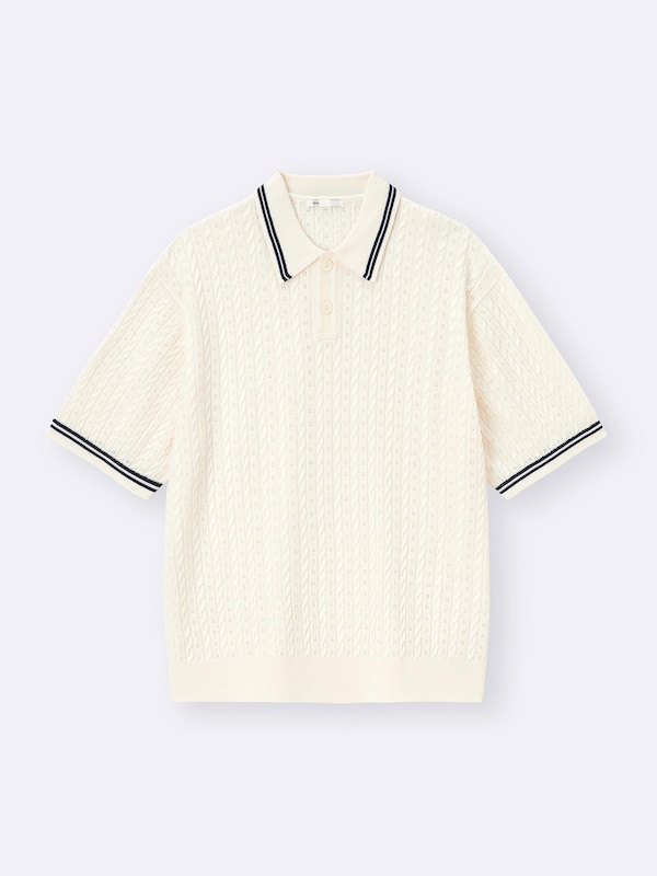 Washable Cable Knitted Polo Shirt | HalfSlv