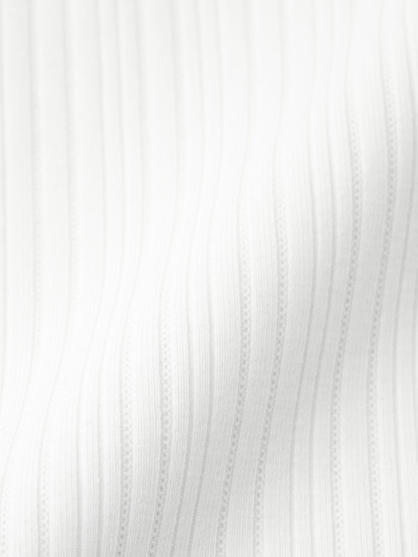 Cotton Blend Ribbed Cropped Wide Neck T-Shirt