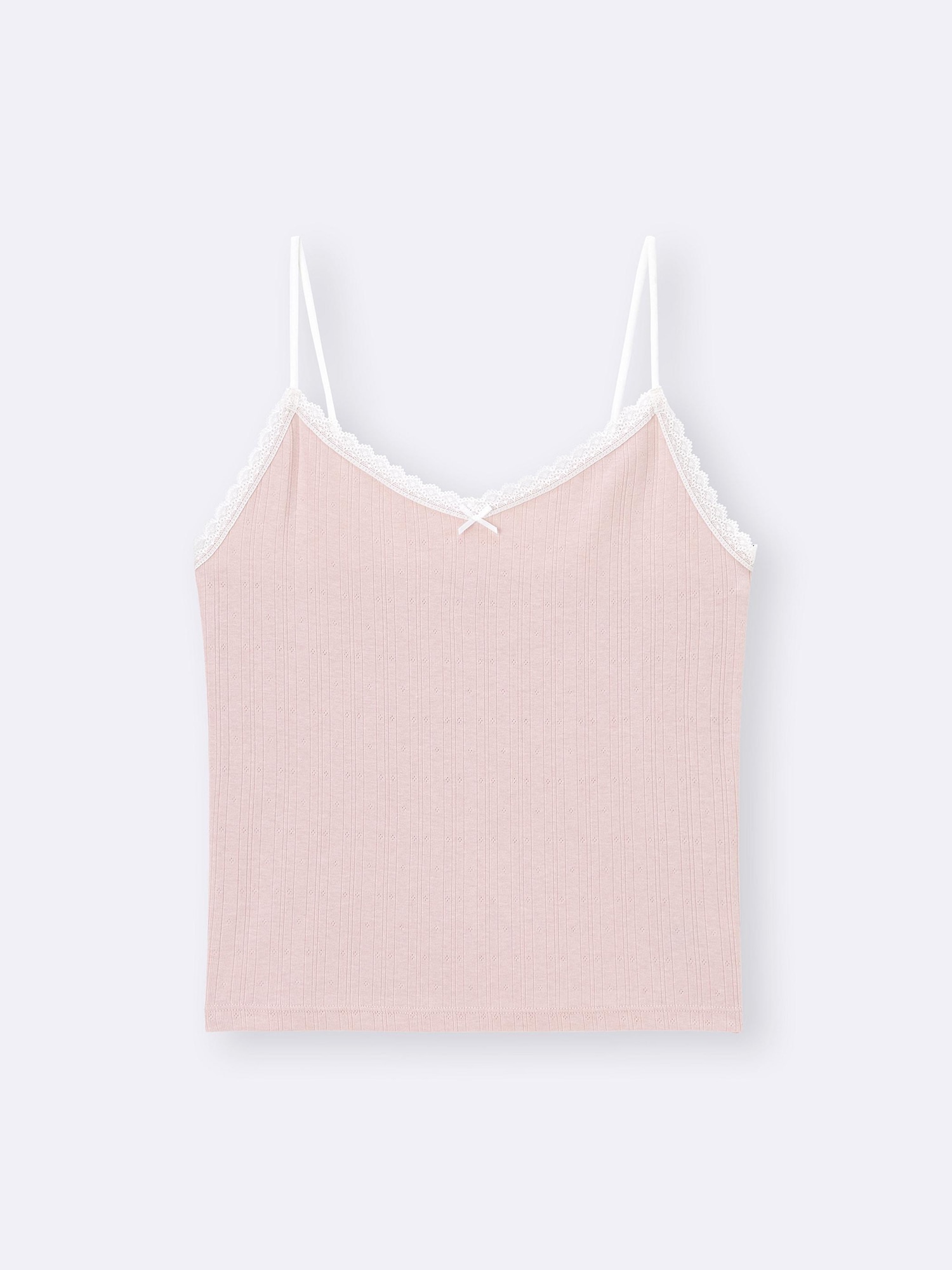Cotton Blend Ribbed Cropped Lace Camisole | Dry | GU US