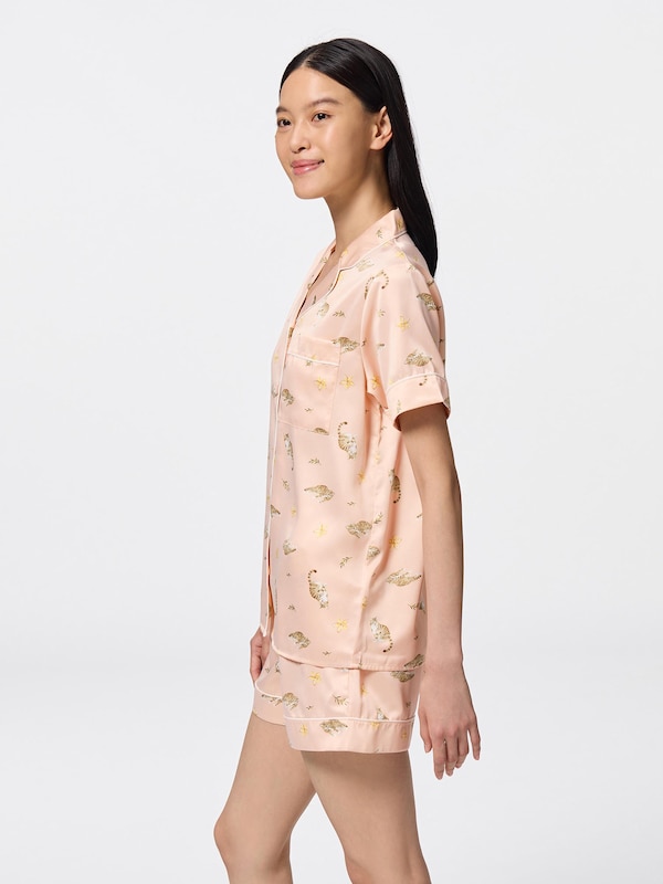 Satin Pajamas | Short | Cat
