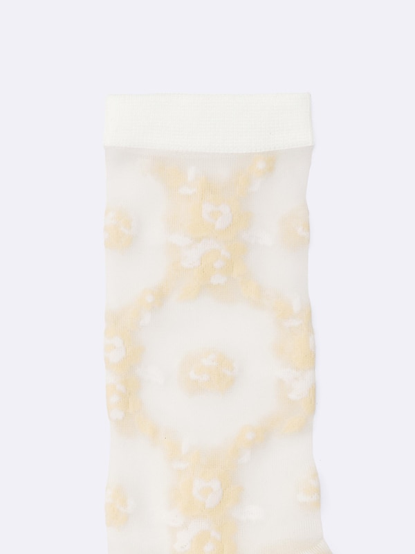 Sheer Crew Socks | Flower