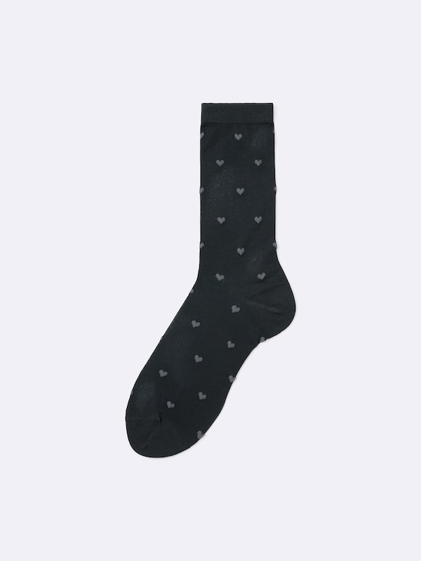 Sheer Crew Socks | Heart