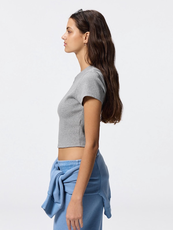 Ribbed Cropped T-Shirt