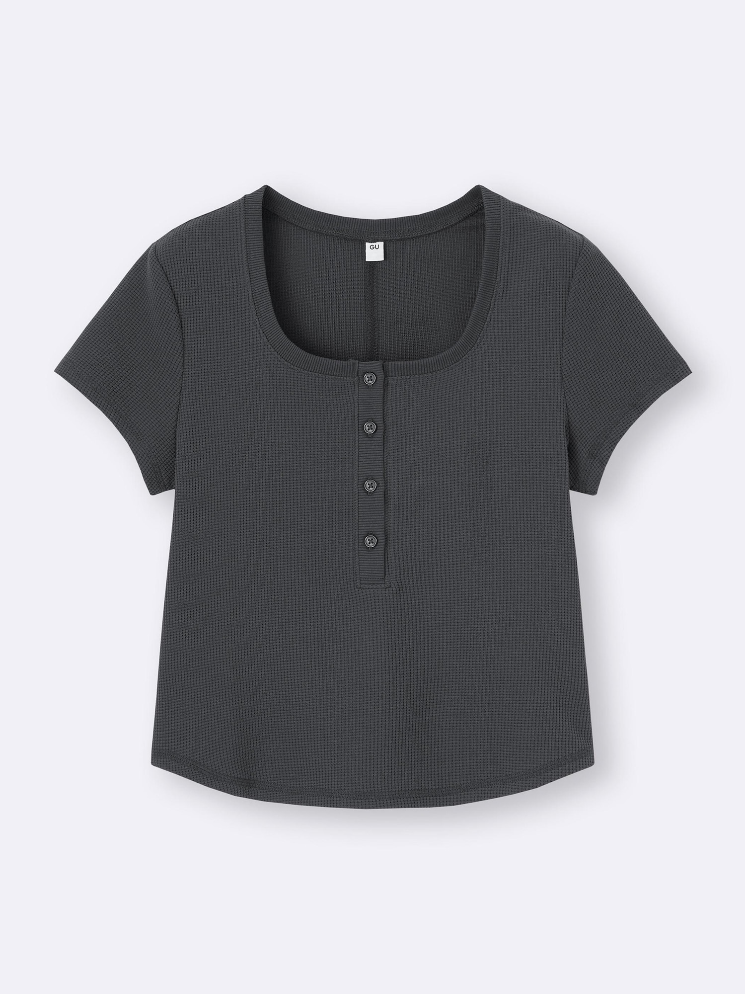 Women's Waffle Henley Neck T-Shirt | GU US