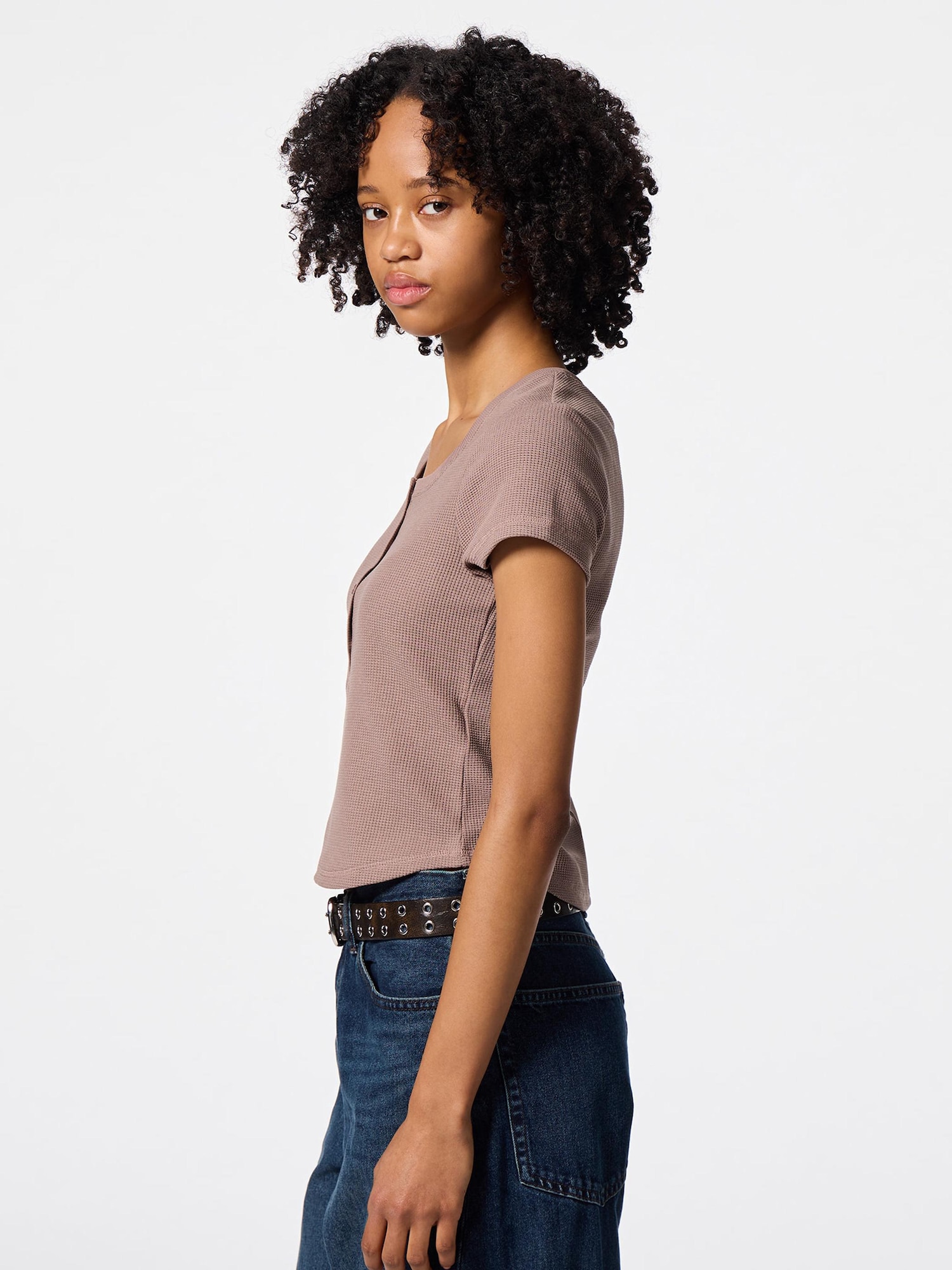 Waffle Henley Neck T-Shirt | GU US