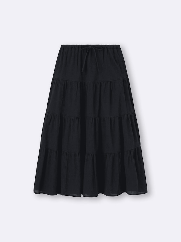 Autumn Layering with Black Tiered Skirt