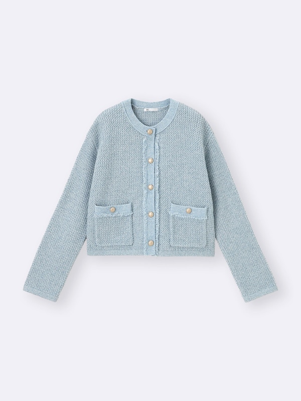 Fringe Double Pocket Knitted Jacket