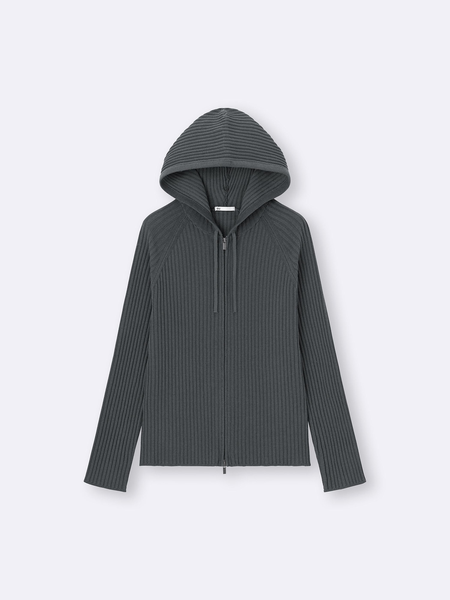 Ribbed Knitted Double Zip Hoodie | GU US Ribbed Knitted Double Zip Hoodie | GU US