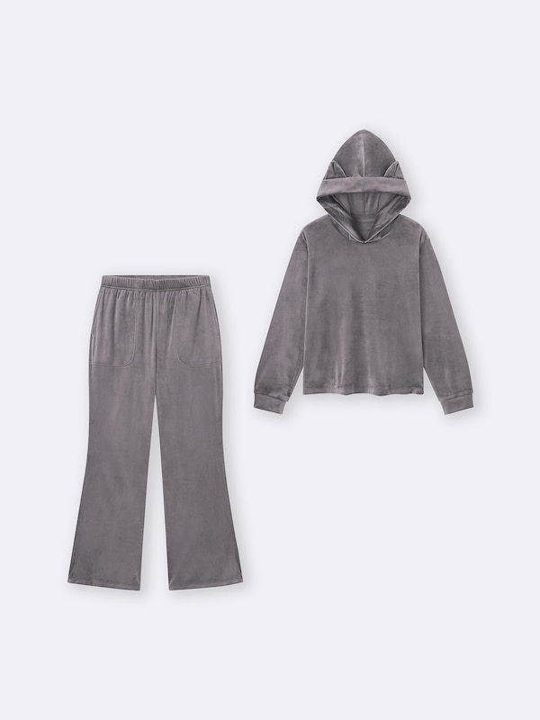 Meringue Feel Cat Ear Hoodie Set | Long