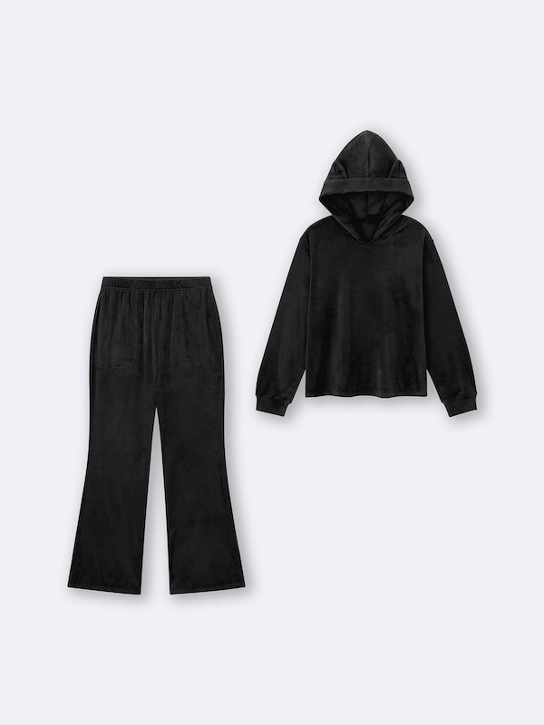 Meringue Feel Cat Ear Hoodie Set | Long