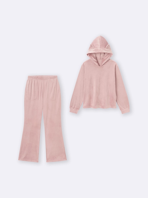 Meringue Feel Cat Ear Hoodie Set | Long