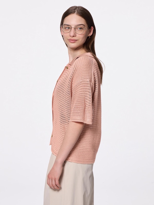 Lacy Stitch Knitted Shirt