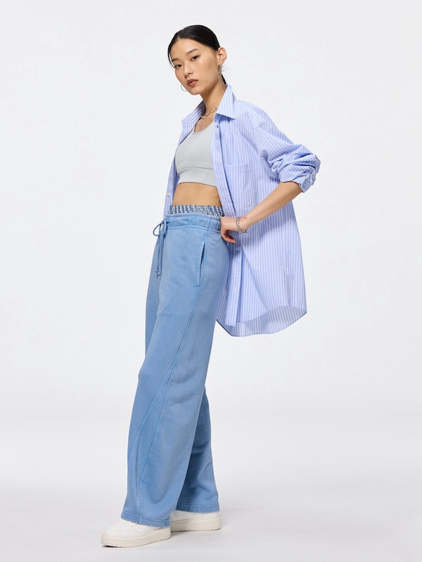 Washed Sweat Barrel Leg Pants