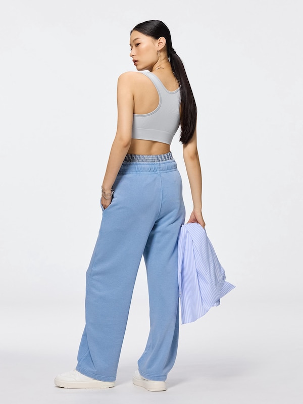 Washed Sweat Barrel Leg Pants