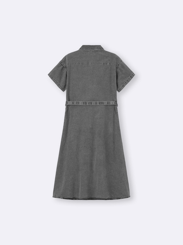 Light Denim Work Shirt Dress | Short