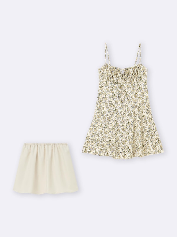 Flower Printed Mini Camisole Dress