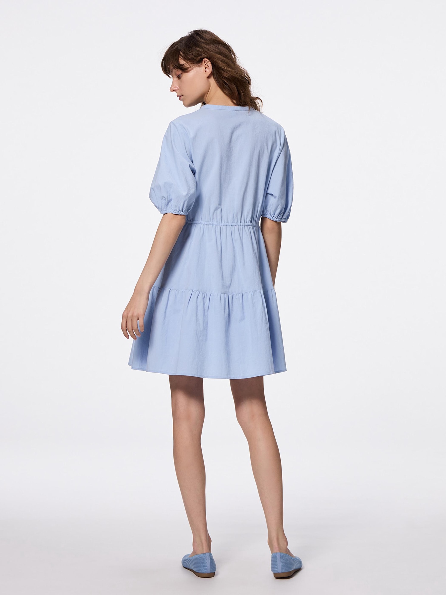 Cotton Tiered Mini Dress | HalfSlv | GU US Cotton Tiered Mini Dress | HalfSlv | GU US