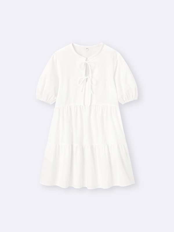 Cotton Tiered Mini Dress | HalfSlv