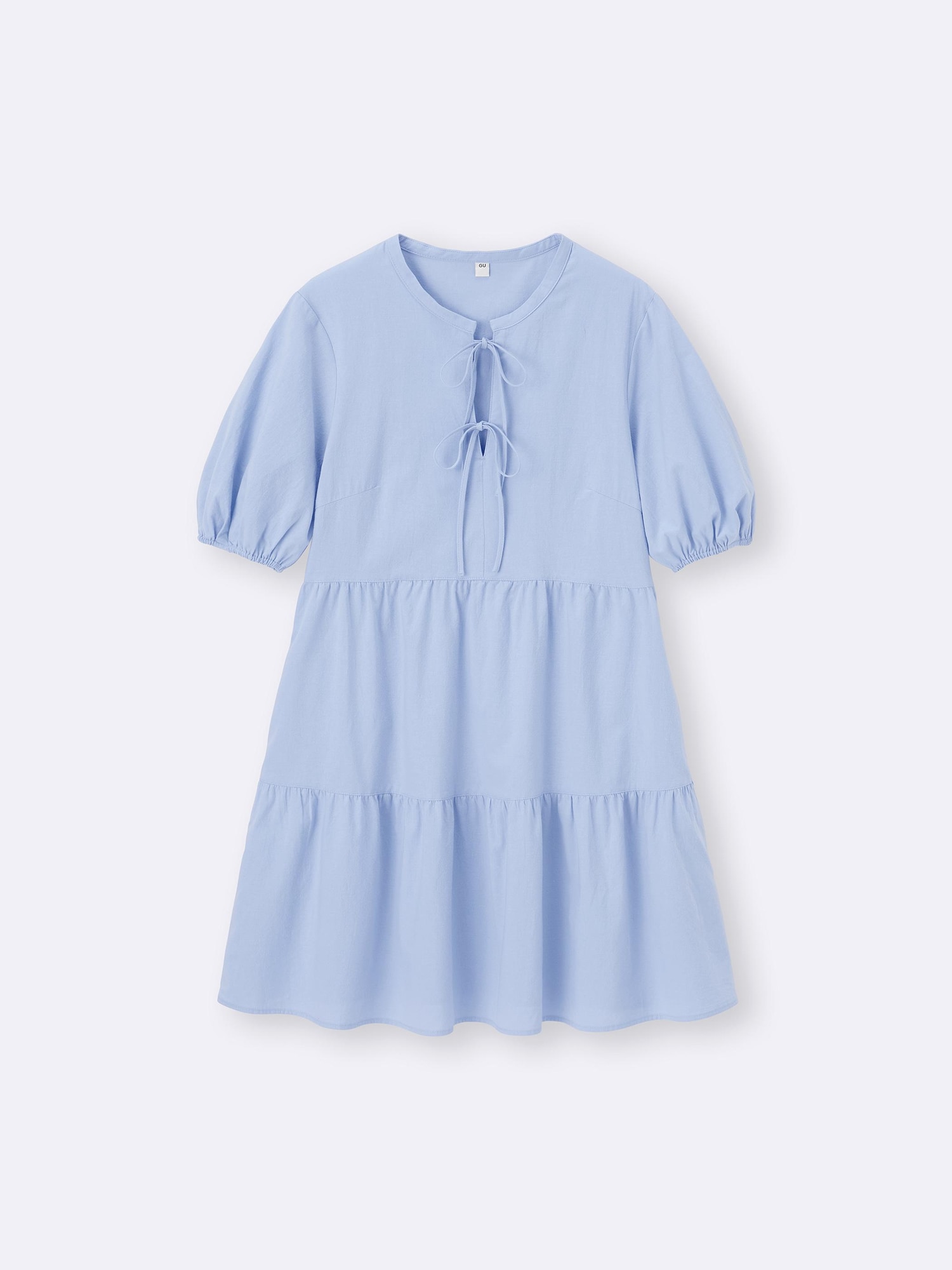 Cotton Tiered Mini Dress | HalfSlv | GU US