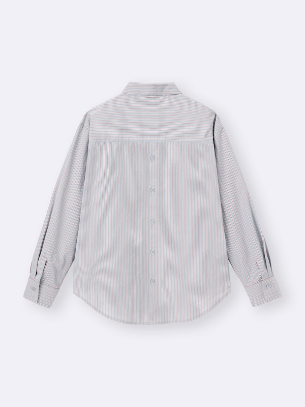 Back Button Striped Shirt