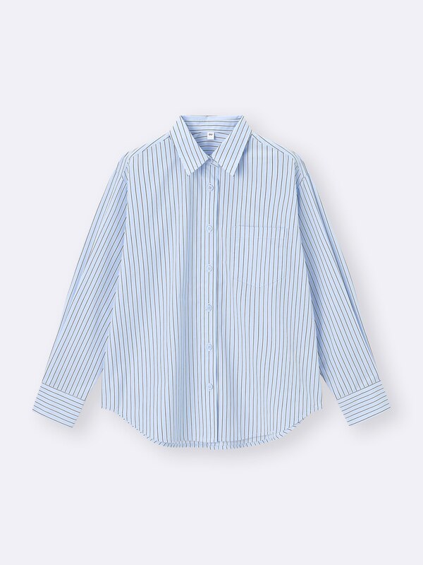 Back Button Striped Shirt