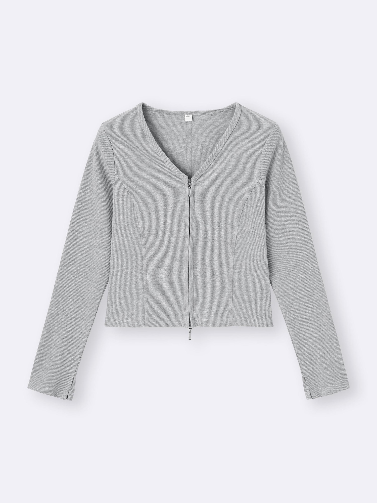 Women's Ribbed Double Zip V Neck Cardigan | GU US