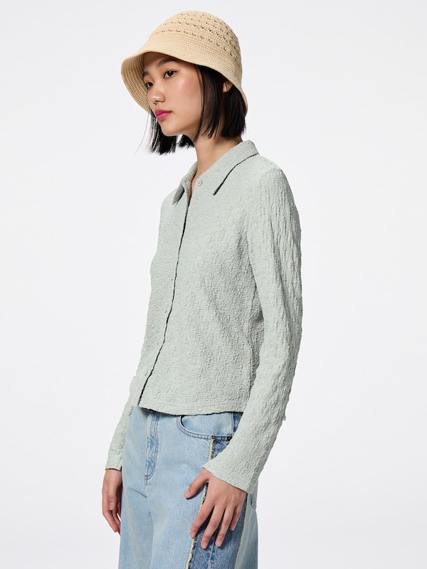Textured Polo Cardigan
