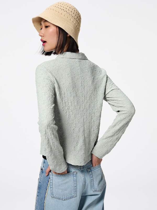 Textured Polo Cardigan