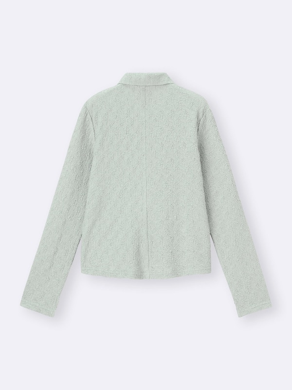 Textured Polo Cardigan