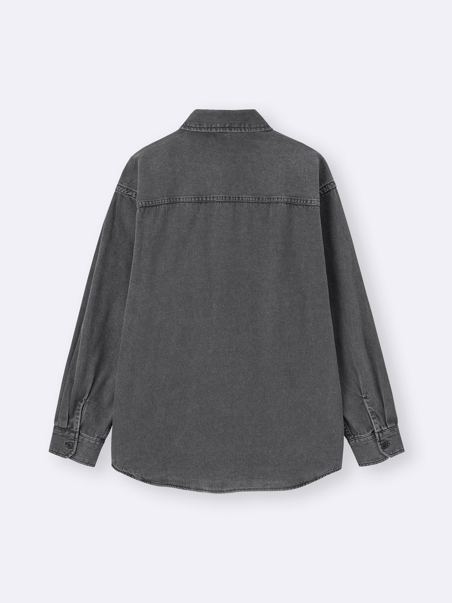 B.D. L/S WASHED SHIRT　C-GRAY Washed T-Shirt, Charcoal Gray, Oversized Fit (US, Alpha