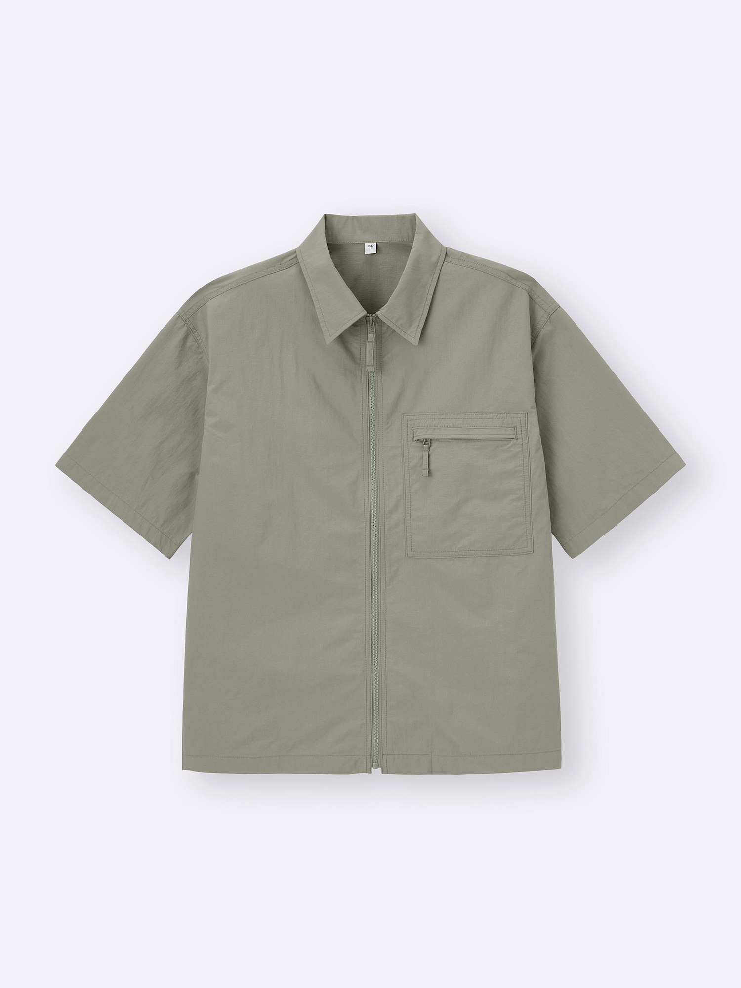 Men's Nylon Zip-Up Shirt | HalfSlv | GU US