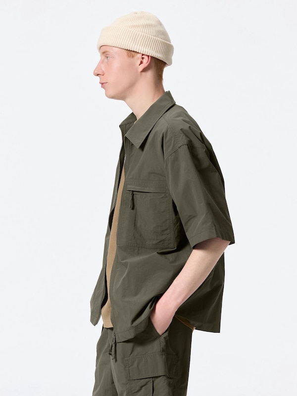 Nylon Zip-Up Shirt | HalfSlv