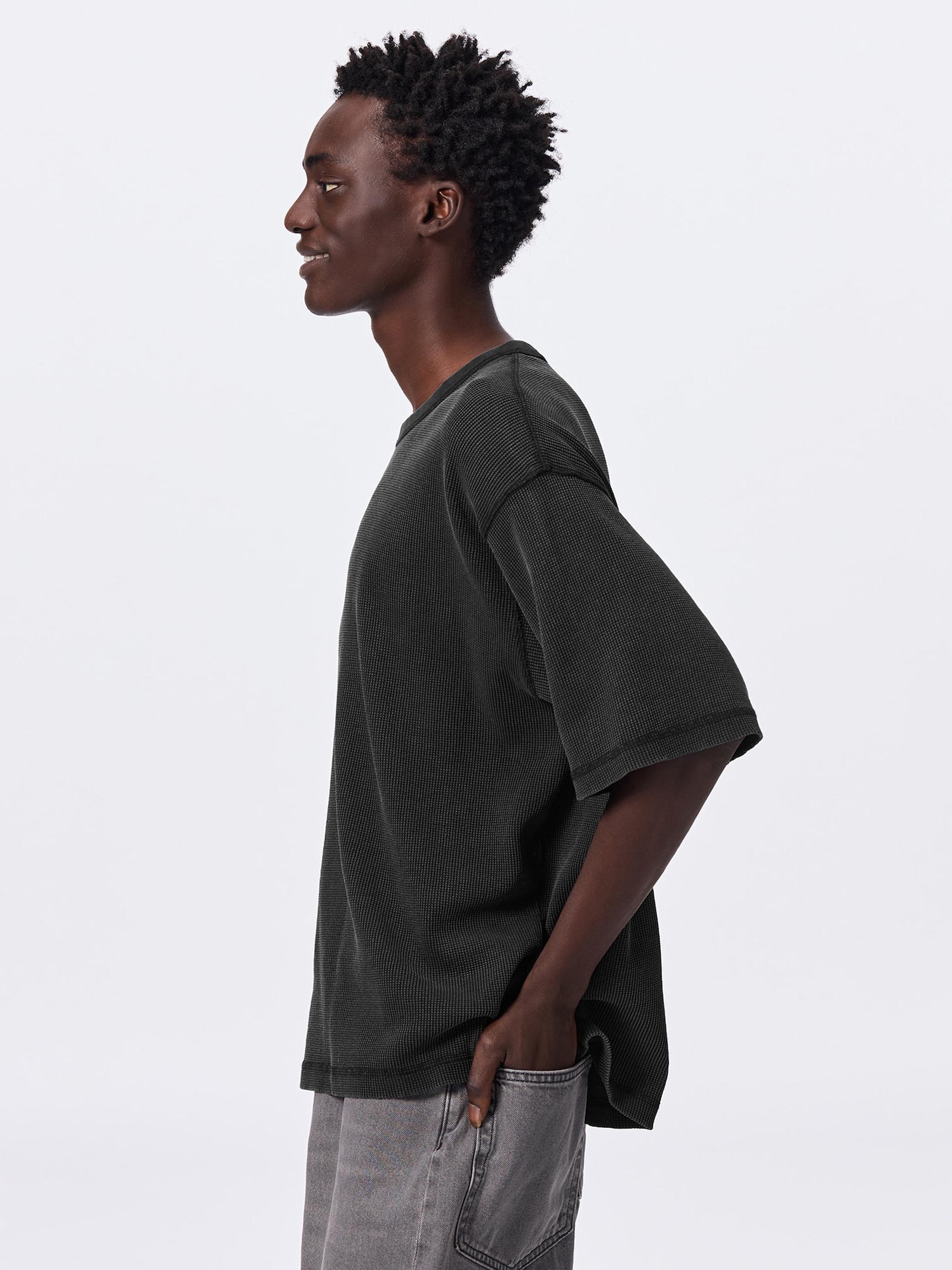 Washed Waffle Boxy T-Shirt | HalfSlv | GU US