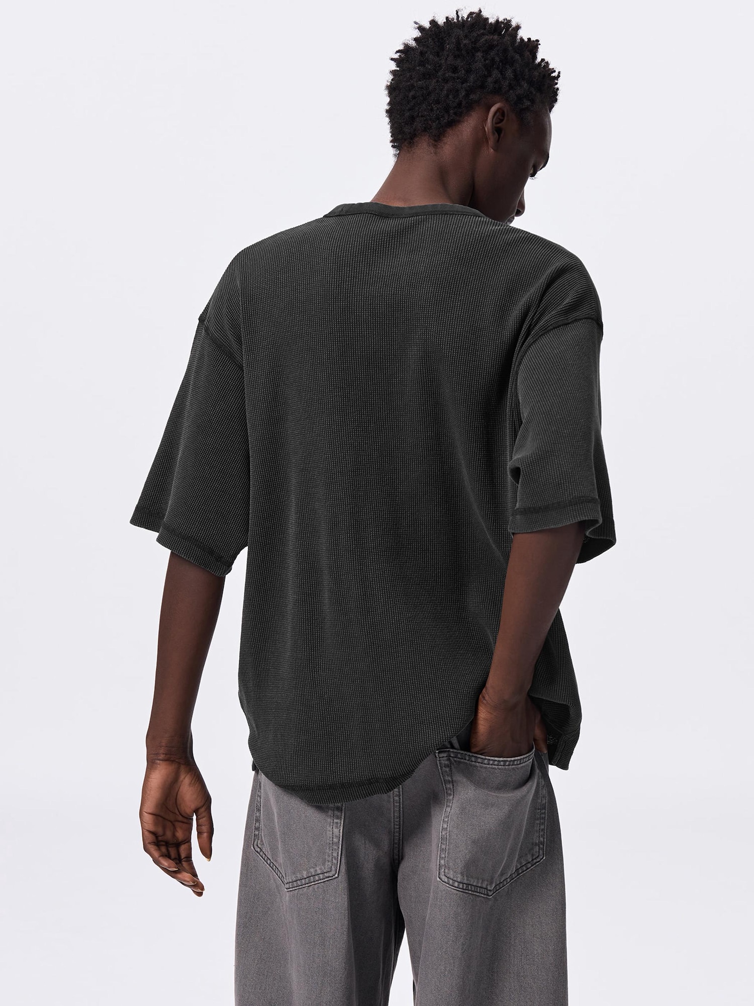 Washed Waffle Boxy T-Shirt | HalfSlv | GU US