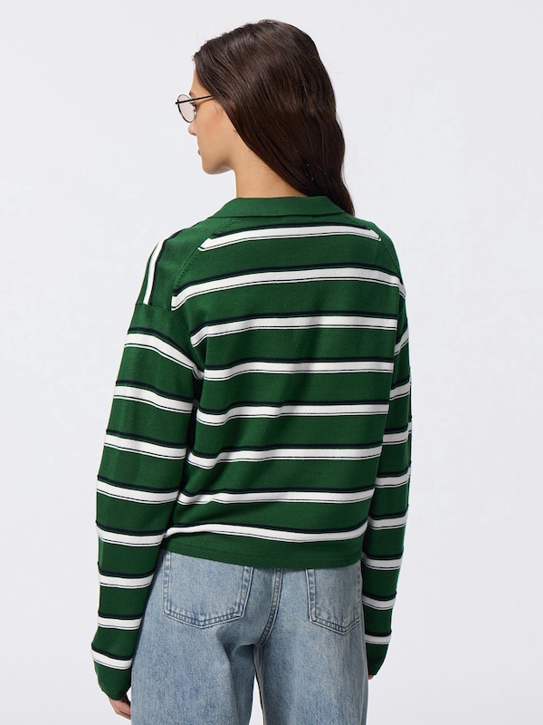 Multi Striped Polo Sweater
