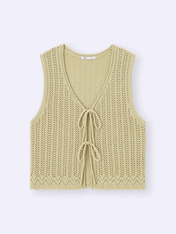 Lacy Stitch Knitted Vest