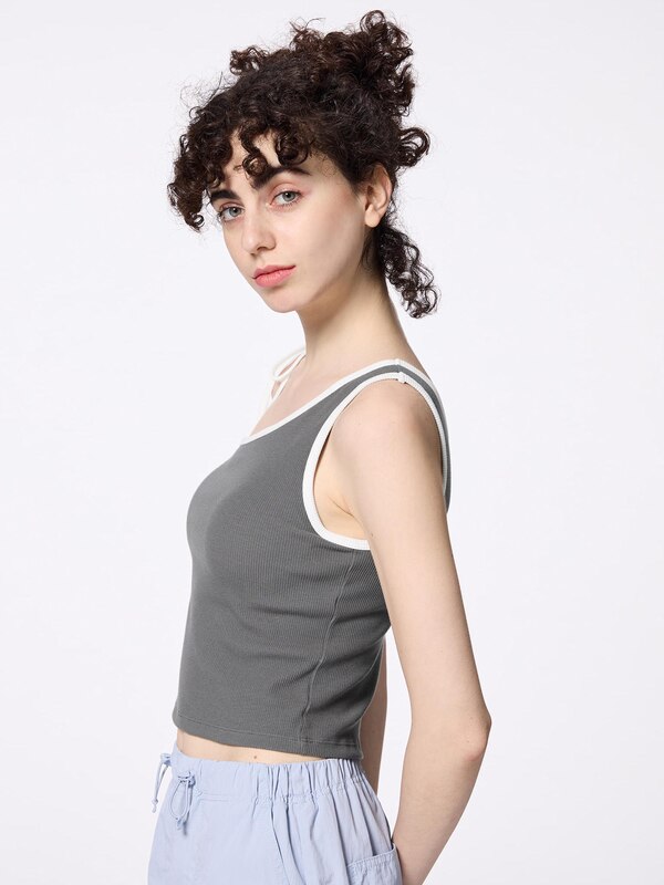 Bra-Feel Cropped One Shoulder Tank Top