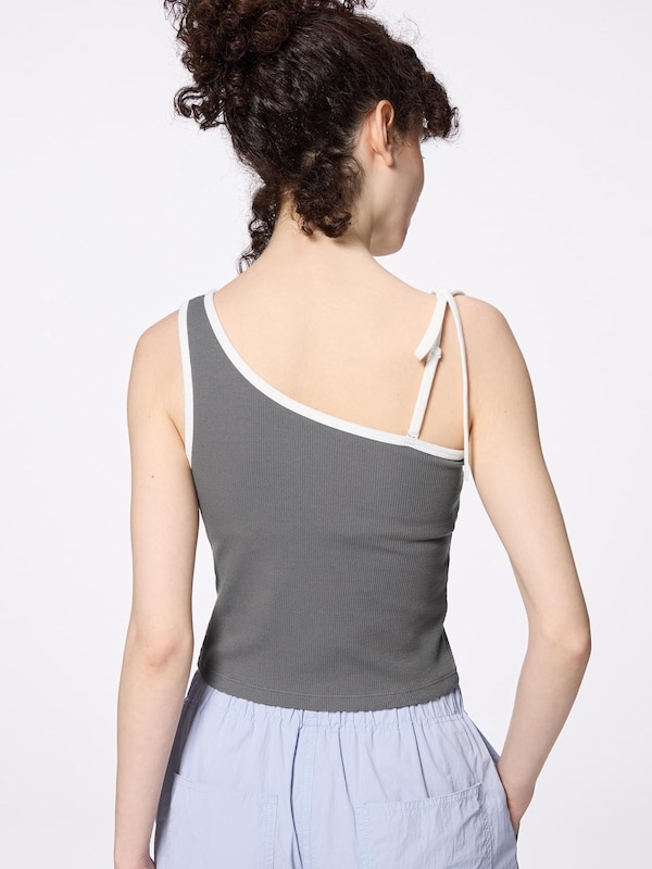 Bra-Feel Cropped One Shoulder Tank Top