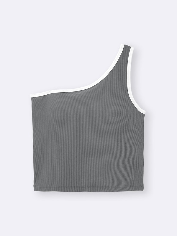 Bra-Feel Cropped One Shoulder Tank Top