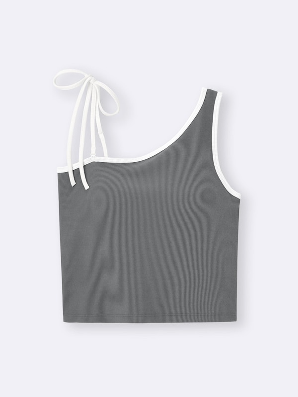 Bra-Feel Cropped One Shoulder Tank Top