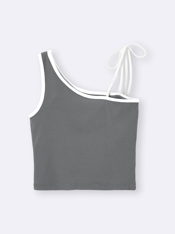 Bra-Feel Cropped One Shoulder Tank Top