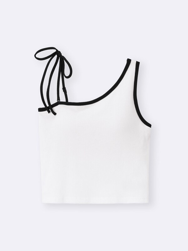 Bra-Feel Cropped One Shoulder Tank Top