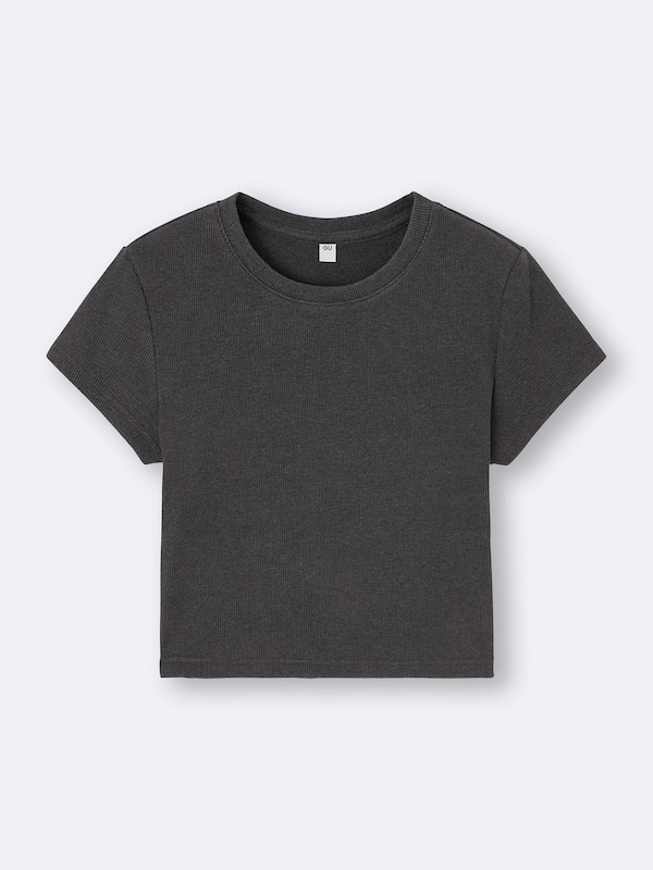 Washed Ribbed Cropped T-Shirt