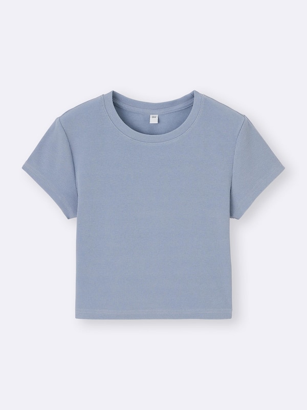 Washed Ribbed Cropped T-Shirt