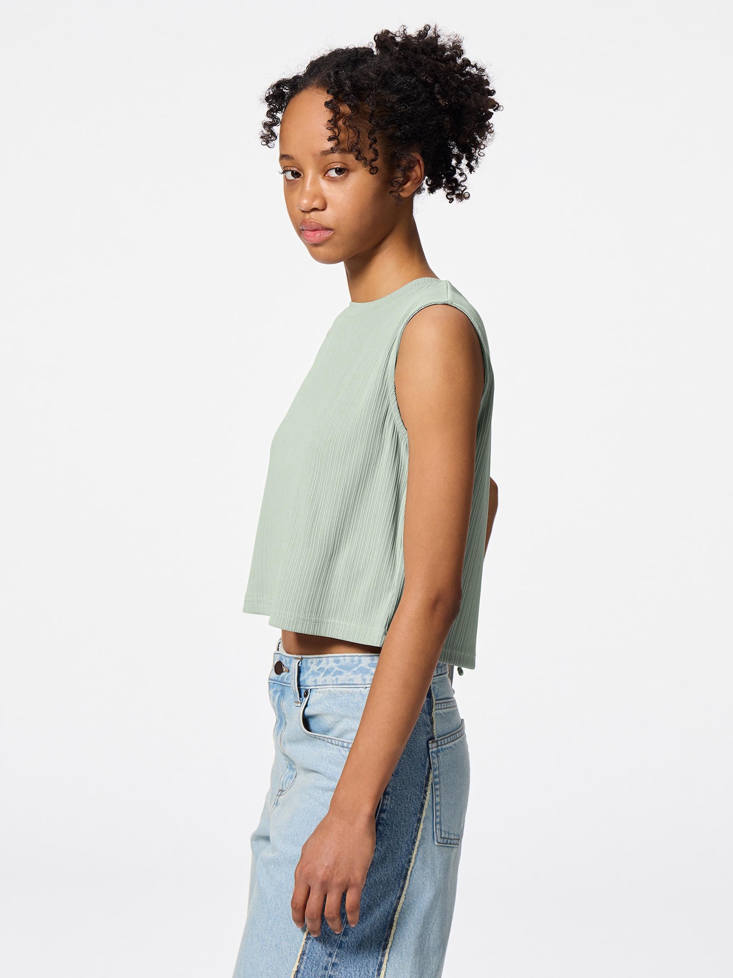 Ribbed Slit Pullover | Sleeveless | GU US