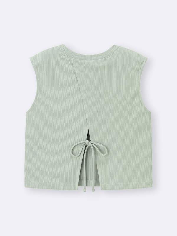 Ribbed Slit Pullover | Sleeveless