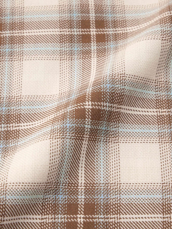 Open Collar Boxy Checked Shirt | HalfSlv