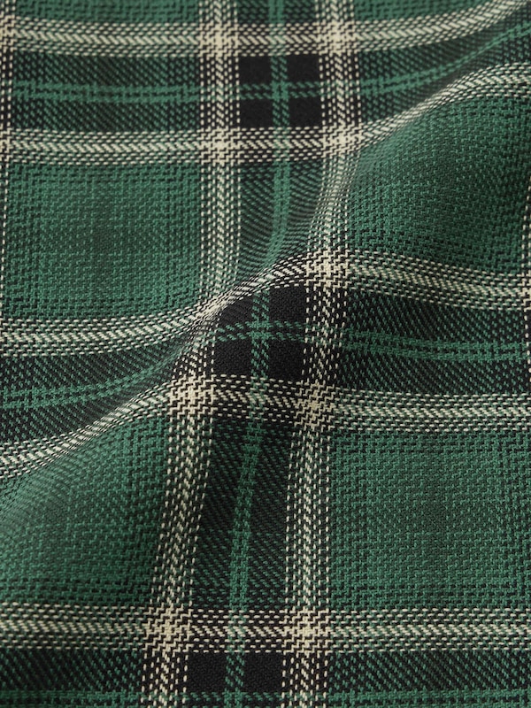 Open Collar Boxy Checked Shirt | HalfSlv