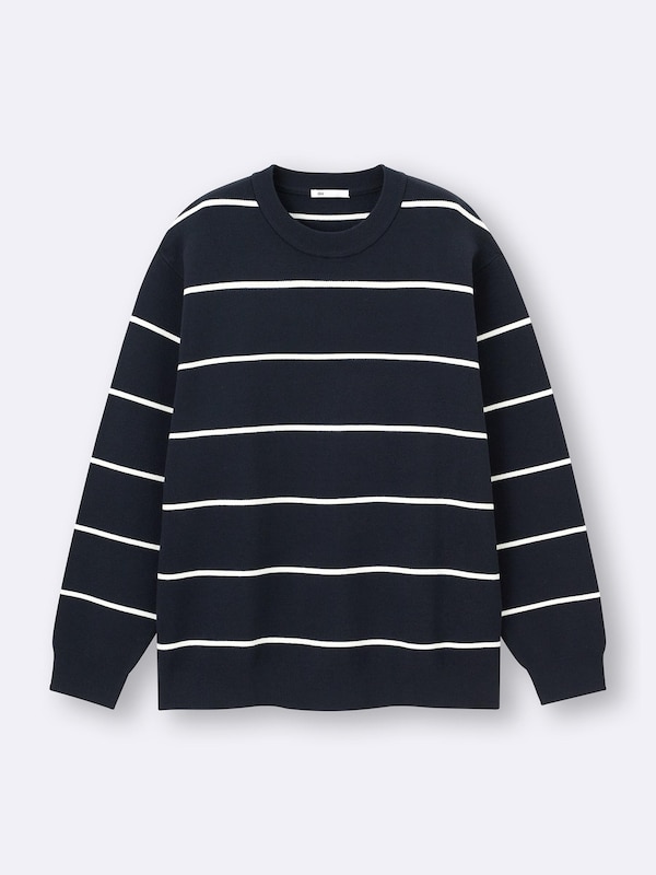 SMOOTH KNITTED Crew Neck Sweater | Striped